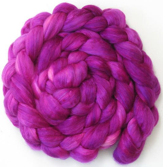 Dragonfruit (5.6 oz) - Batt in a Braid #5 - Merino/ Camel/ silk/ faux cashmere/ firestar (25/25/25/12/12)