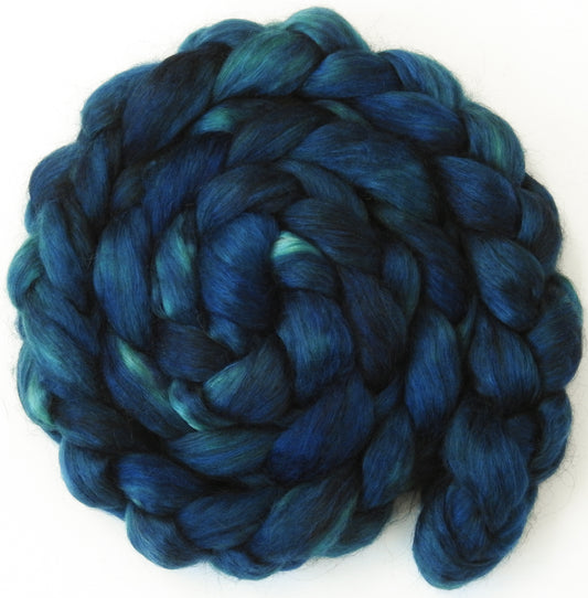 Maelstrom (5.6 oz) - Batt in a Braid #52- Wensleydale/ Mulberry silk/ Polwarth (60/25/15)