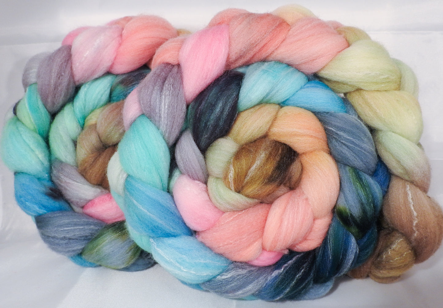 Hand dyed top for spinning -Shabby Chic (dark)- (5.2 oz.) Targhee/silk/ bamboo ( 80/10/10) - Inglenook Fibers