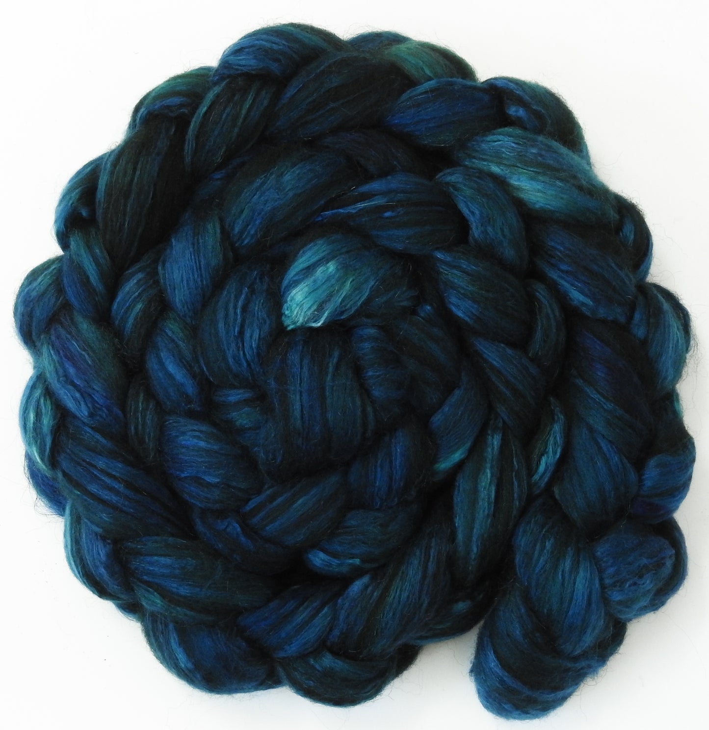 Maelstrom (5.4 oz) - Batt in a Braid #7 - Polwarth/ Manx / Mulberry silk/ Firestar (30/30/30/10)