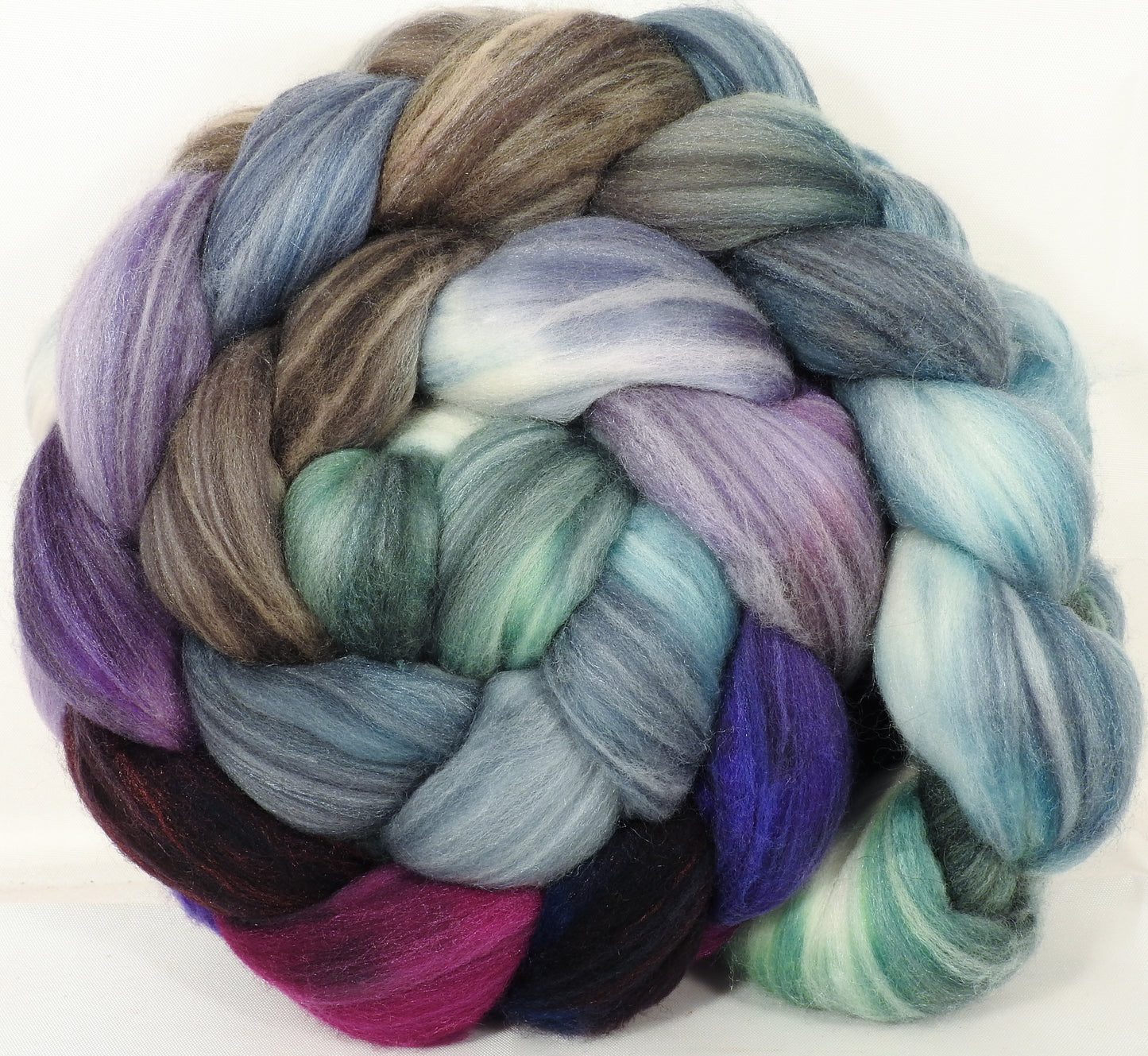 Batt in a Braid #35 -Earl Grey- (6.1 oz.)Sw Merino (18.5 mic) /Merino (18.5 mic) /tussah Silk ( 40/40/20 ) - Inglenook Fibers