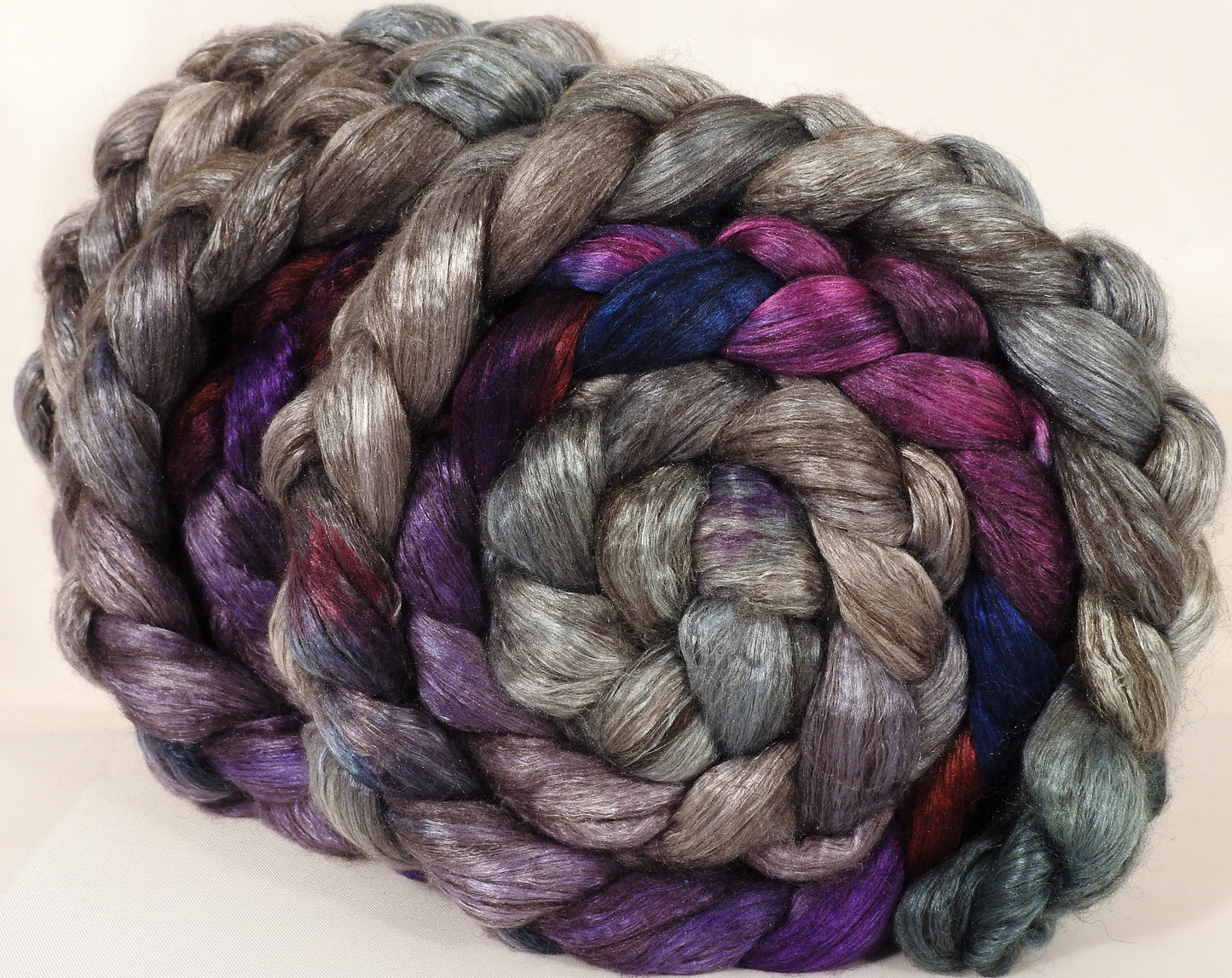 Hand dyed yak/ mulberry silk top -Earl Grey - yak /silk ( 50/50) - Inglenook Fibers