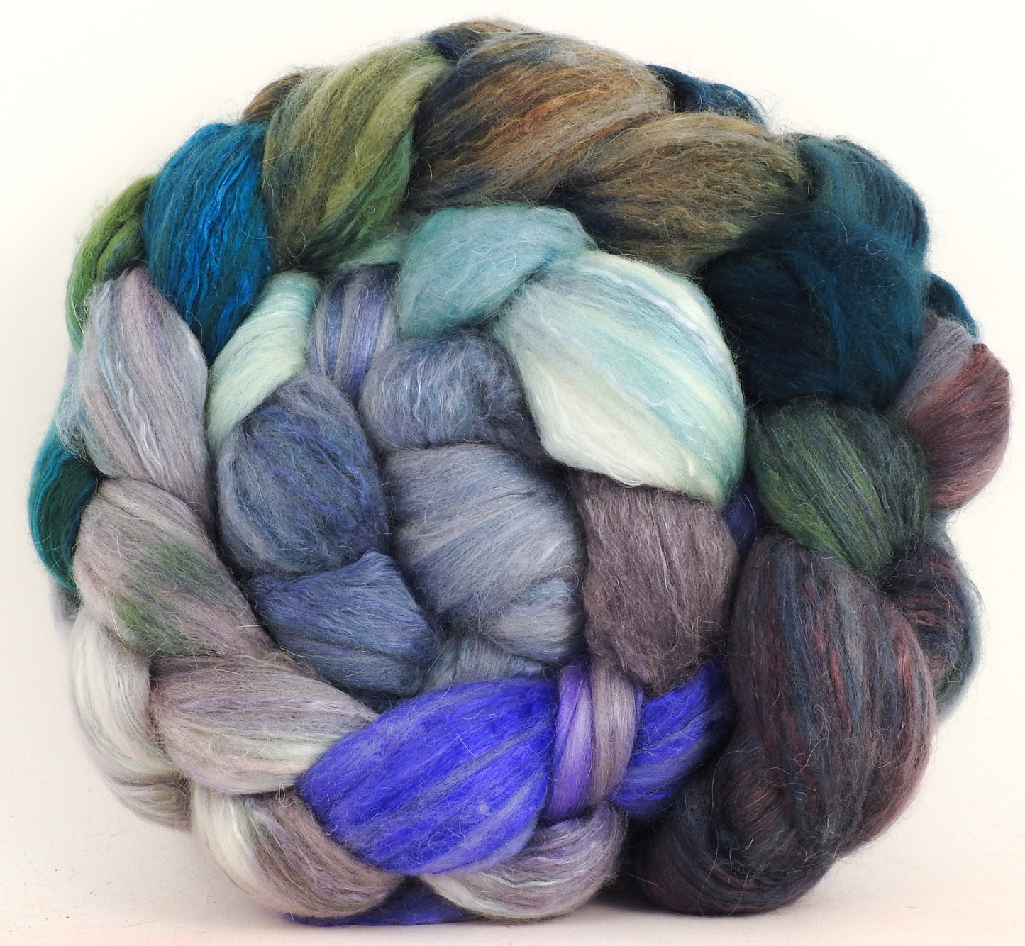 Tempest - Batt in a Braid #5- Merino/ Camel/ silk/ faux cashmere/ firestar (25/25/25/12/12)