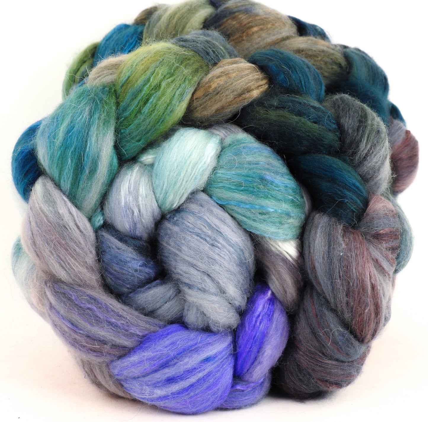 Tempest - Batt in a Braid #5- Merino/ Camel/ silk/ faux cashmere/ firestar (25/25/25/12/12)