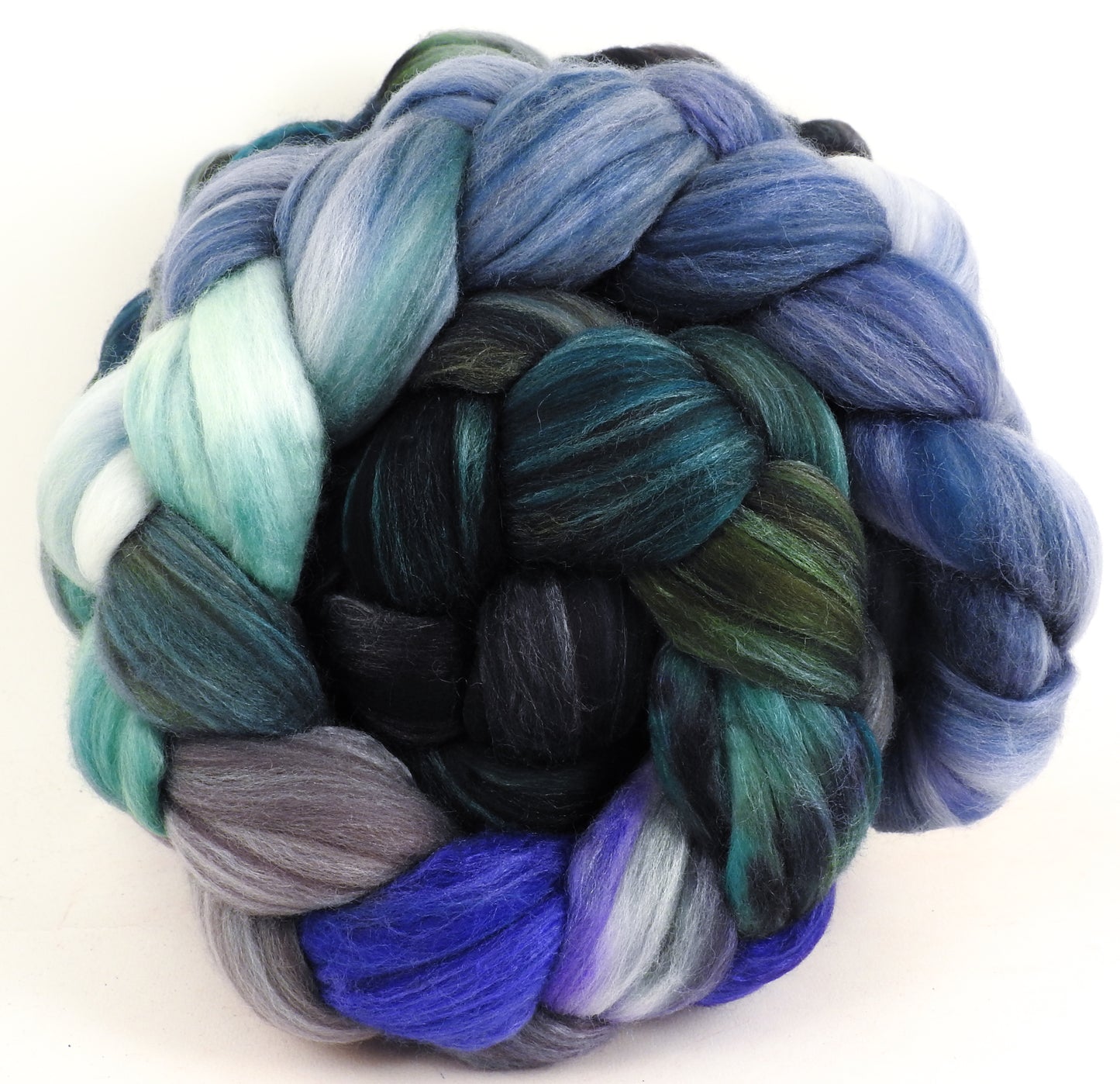 Tempest-Batt in a Braid #35 - Sw Merino (18.5 mic) /Merino (18.5 mic) / Tussah Silk (40/40/20)