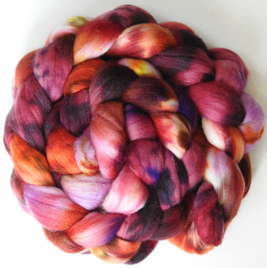 Heartbeat (5.8 oz) Batt in a Braid #56- Superfine Merino/Tussah Silk/ Cashmere (60/25/15)