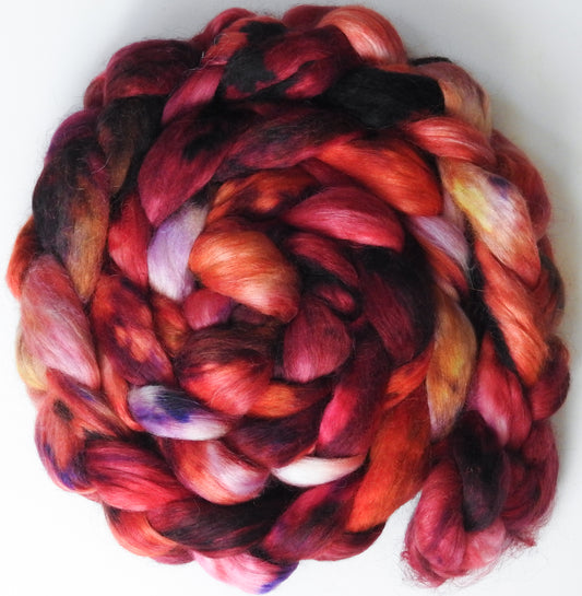 Heartbeat (5.7 oz) - Batt in a Braid #52- Wensleydale/ Mulberry silk/ Polwarth (60/25/15)