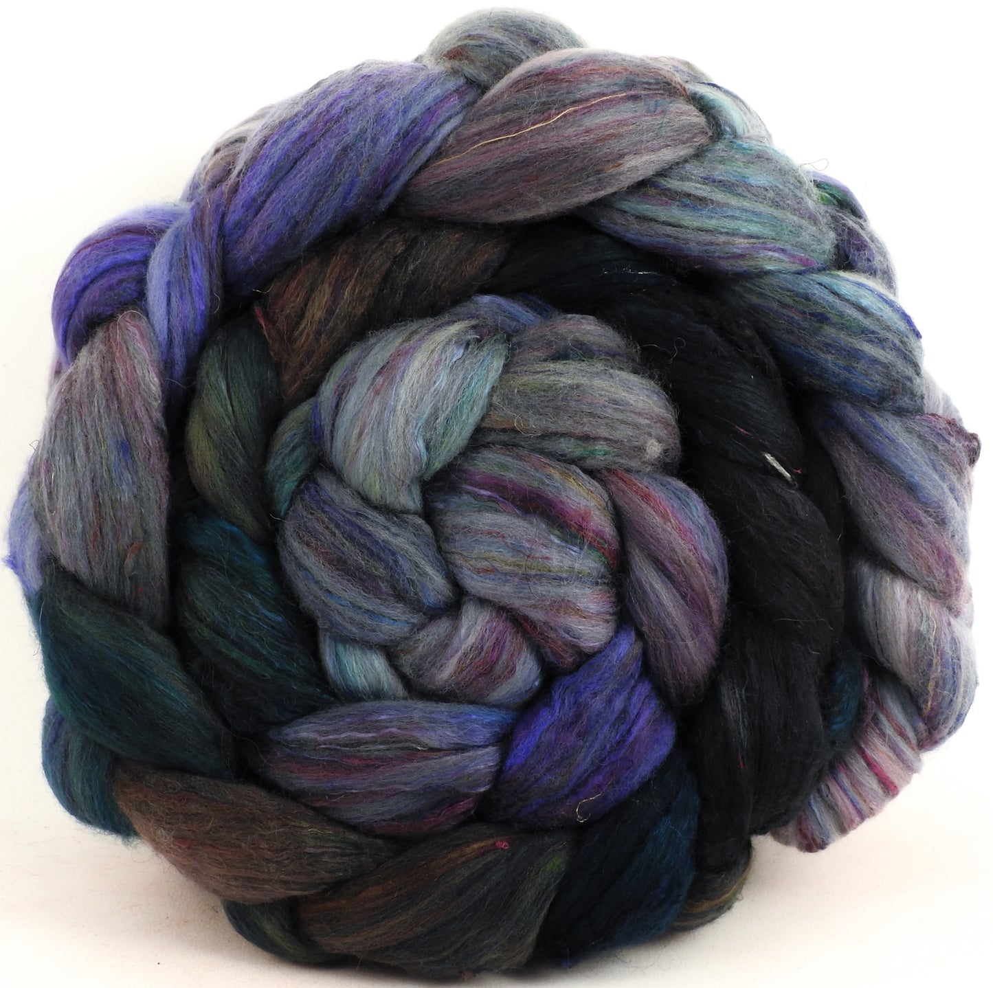 Tempest- Batt in a Braid #39 - Falkland Merino/ Mulberry Silk / Sari Silk (50/25/25)