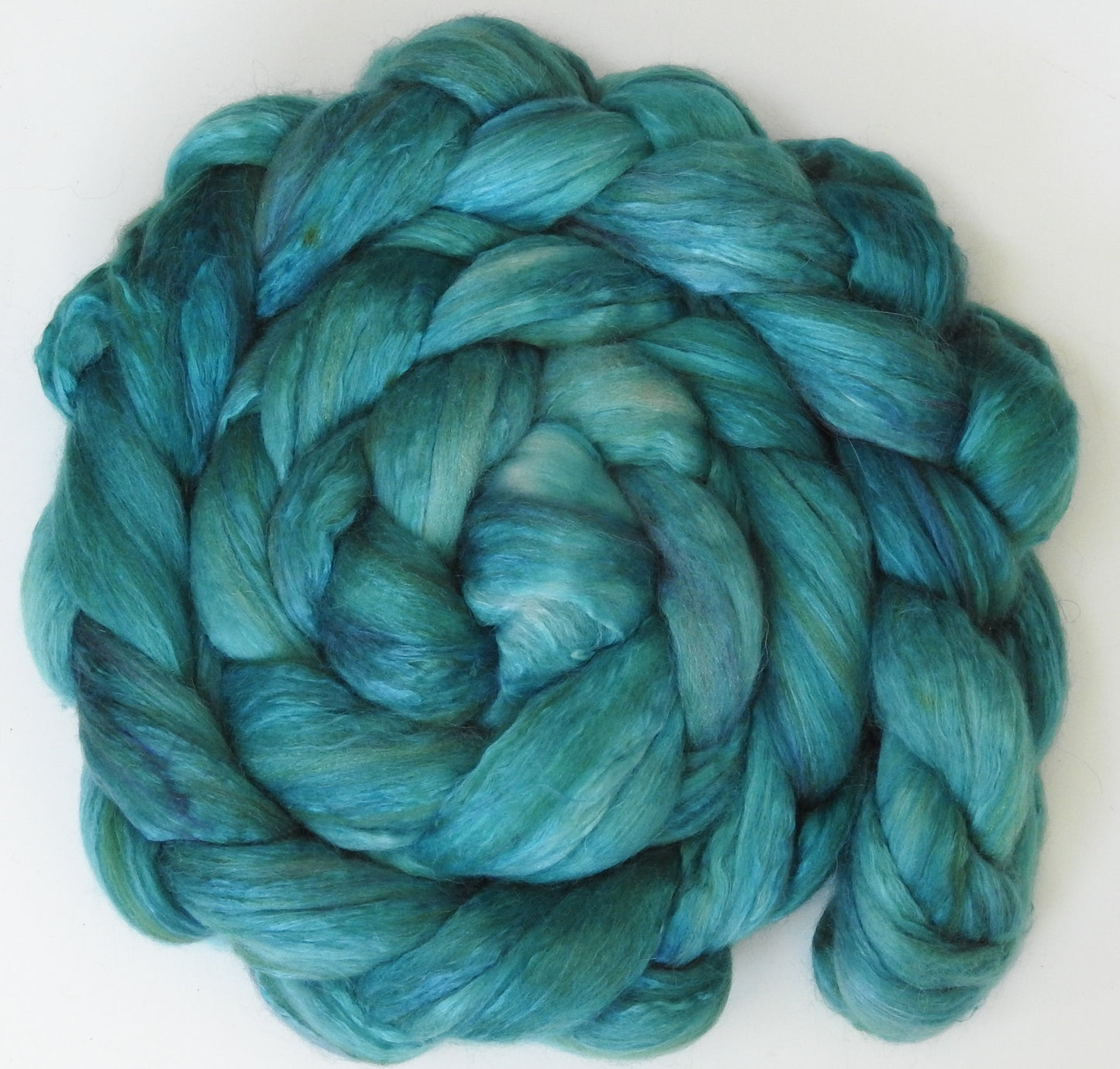 Faience (5.3 oz) - Batt in a Braid #5 - Merino/ Camel/ silk/ faux cashmere/ firestar (25/25/25/12/12)