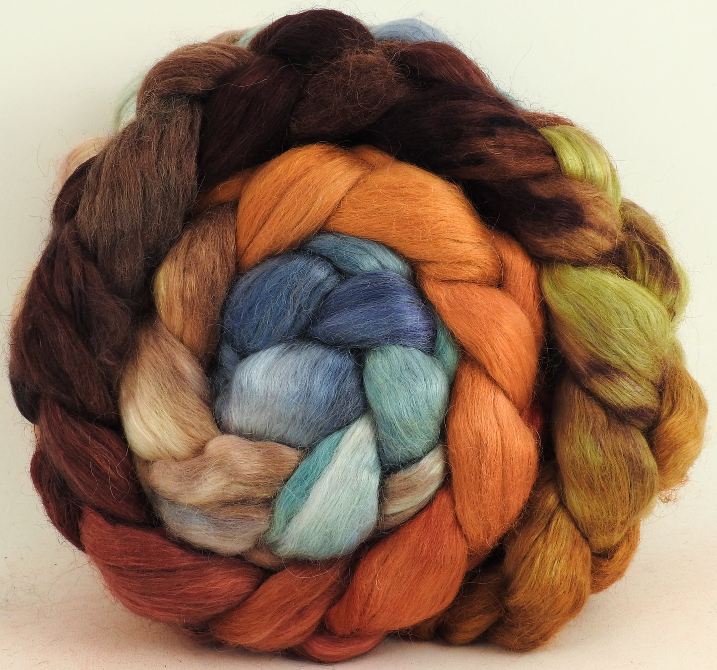 Squirrel's Pantry - Batt in a Braid #52- Wensleydale/ Mulberry silk/ Polwarth (60/25/15)