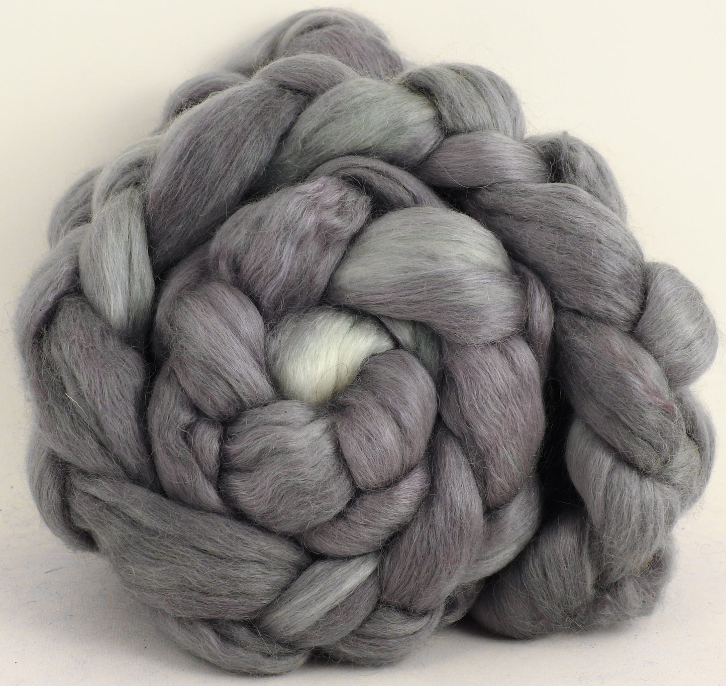 Mercury (5.7 oz) - Batt in a Braid #52- Wensleydale/ Mulberry silk/ Polwarth (60/25/15)