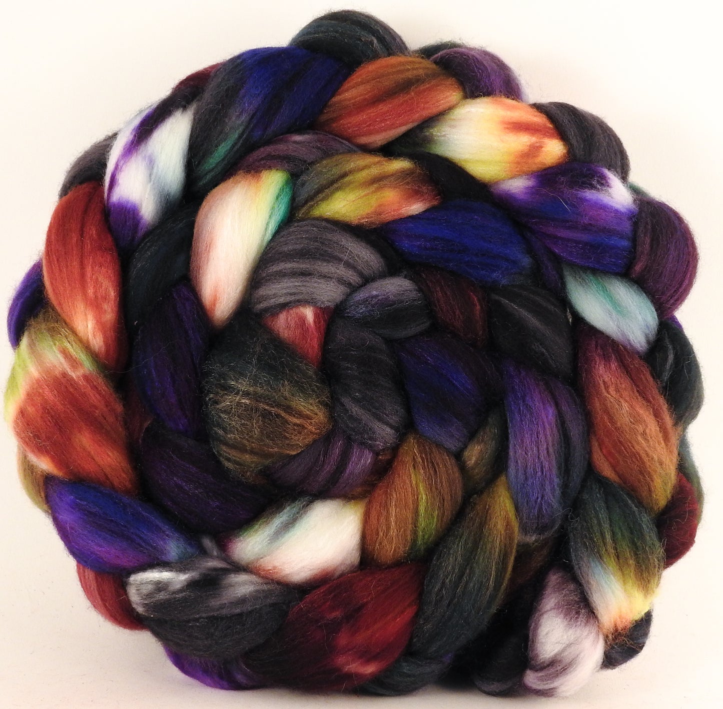 Batt in a Braid #35 - Nuummite - Sw Merino (18.5 mic) /Merino (18.5 mic) / Tussah Silk (40/40/20) - Inglenook Fibers