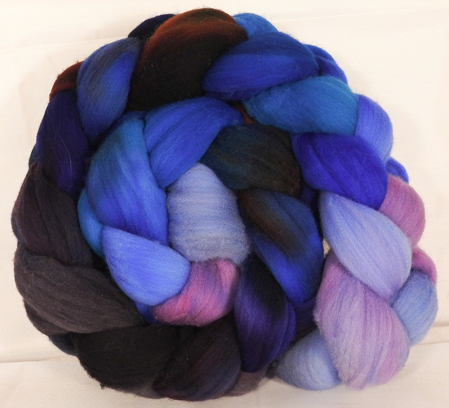 Hand dyed top for spinning -Stellar's Jay (4.8 oz.)Rambouillet - Inglenook Fibers