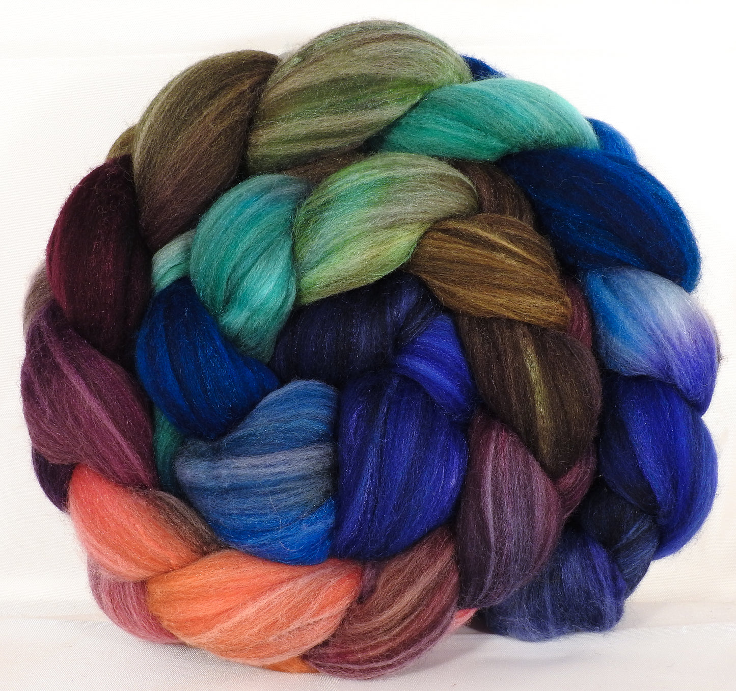 Batt in a Braid #35 -Muted Jazzberry- (6.1 oz.)Sw Merino (18.5 mic) /Merino (18.5 mic) /tussah Silk ( 40/40/20 ) - Inglenook Fibers