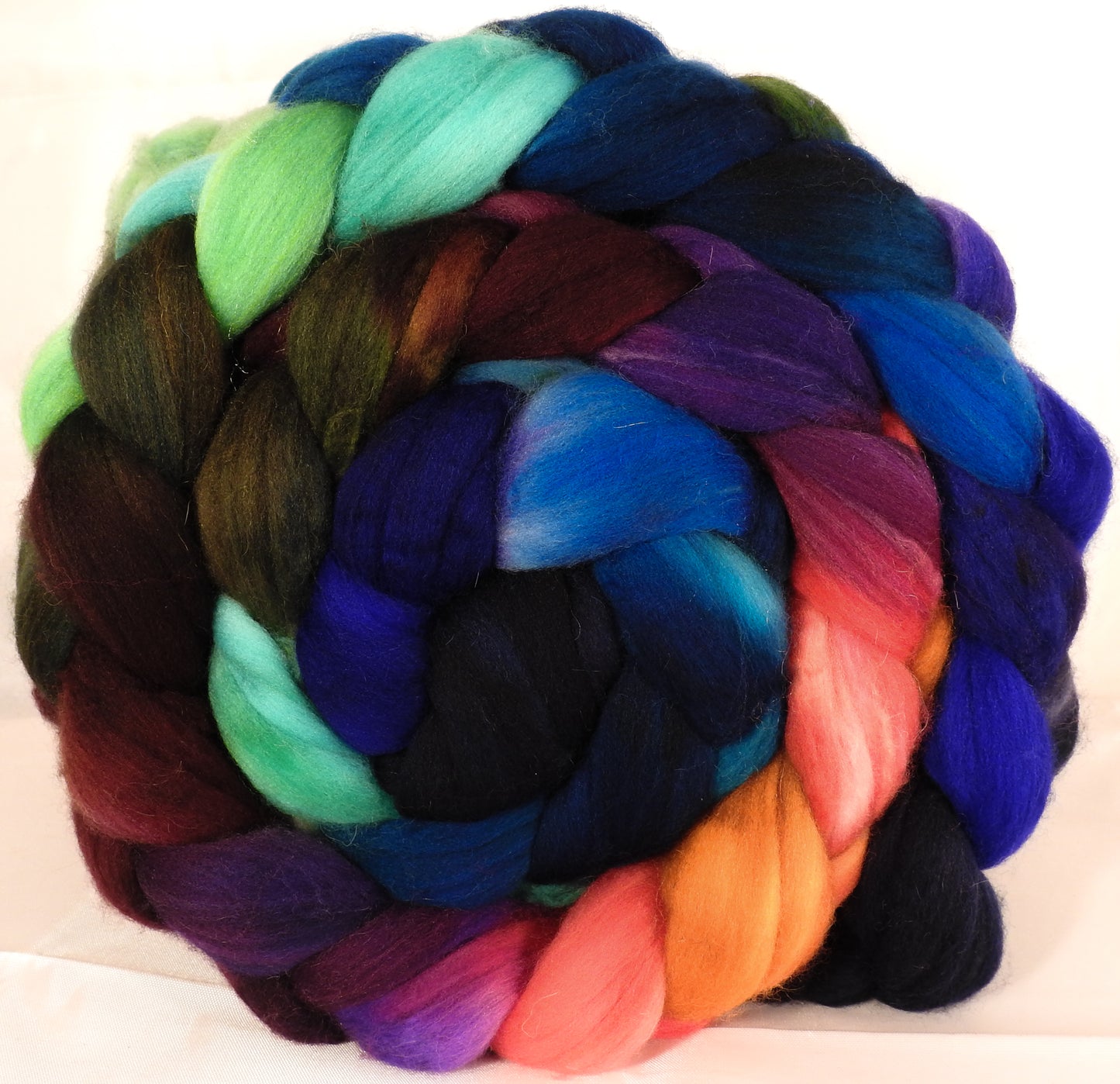 Batt in a Braid #34 -Jazzberry - (5.4 oz.) Sw Merino ( 18.5 mic) / Camel / Nylon ( 70/15/15 ) - Inglenook Fibers