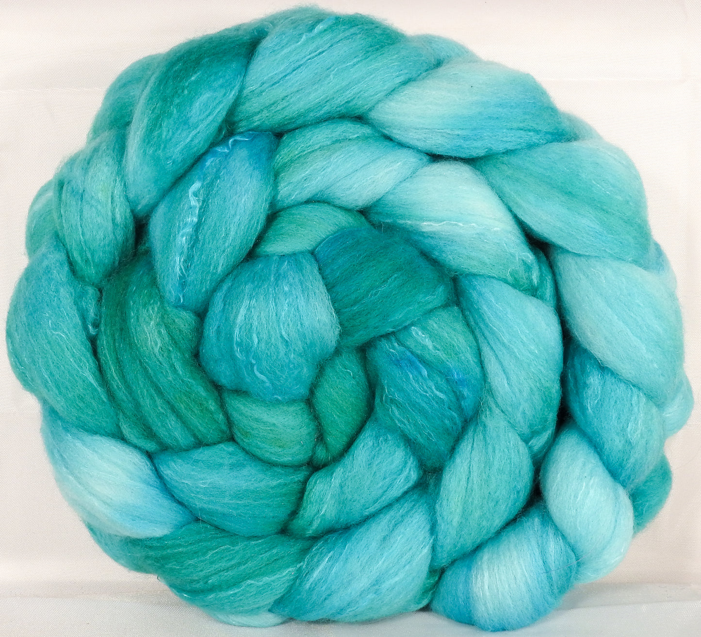 Organic Polwarth/ Tussah silk (80/20) Roving (Top) -Robin's Egg - 5.2 oz. - Inglenook Fibers