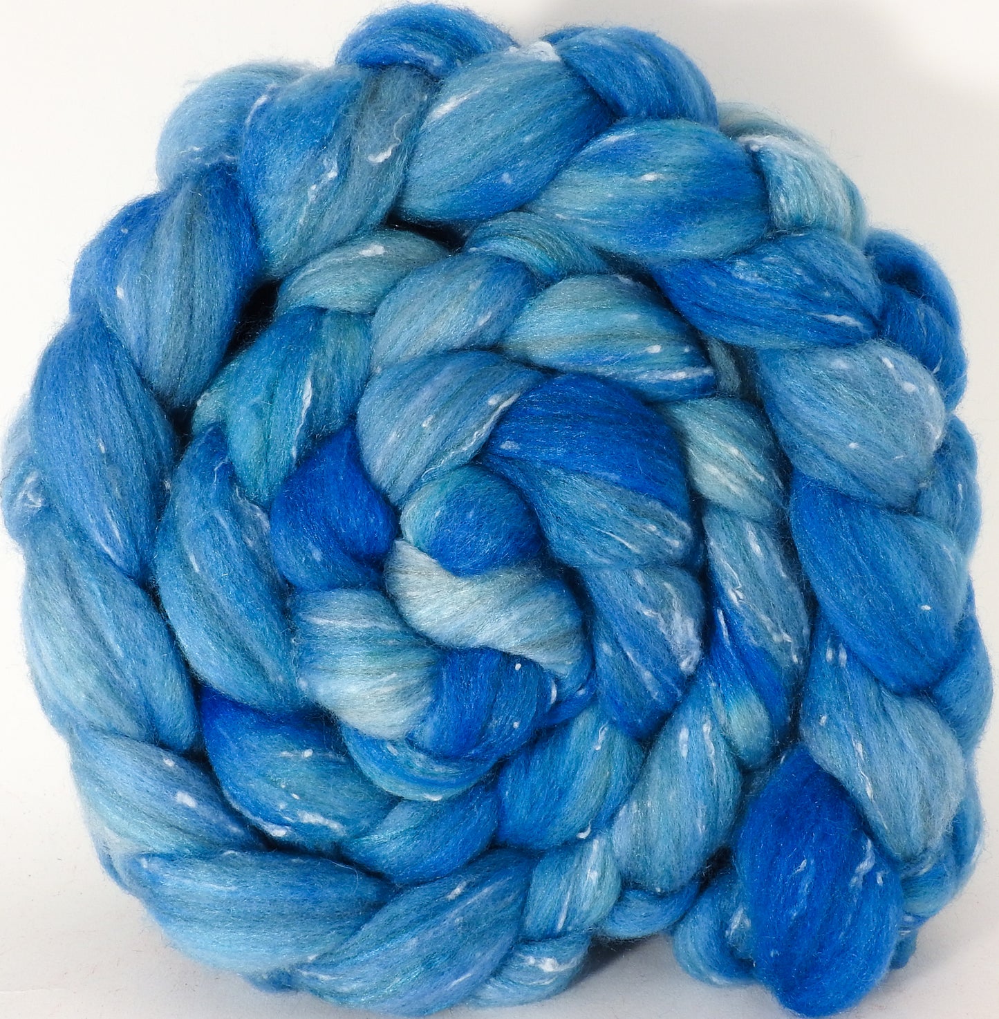 Batt in a Braid #42- Horizon -(5.4 oz) Polwarth/ Tweed Blend / Peduncle&Tussah Silk( 50/25/25) - Inglenook Fibers