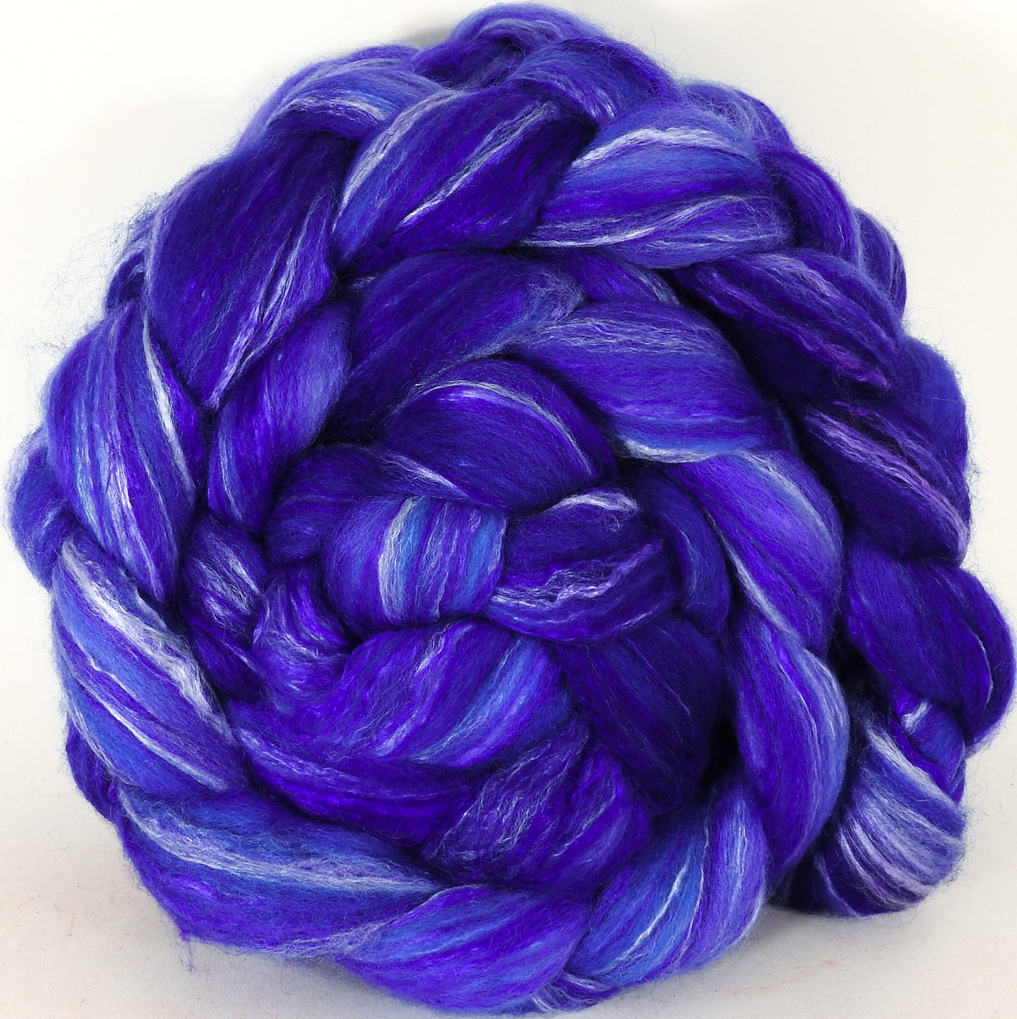 Batt in a Braid #45 - Cornflower (5.7 oz.) - Corriedale/Mulberry Silk/Rose Fiber (60/20/20) - Inglenook Fibers