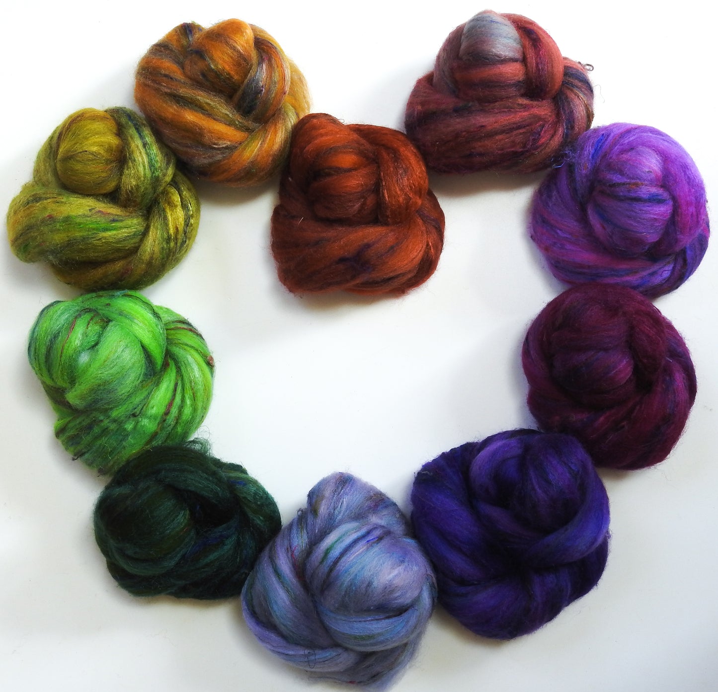 African Daisies (6.9 oz)- Set - Superfine Merino/ Tussah Silk / Sari Silk (60/25/15)