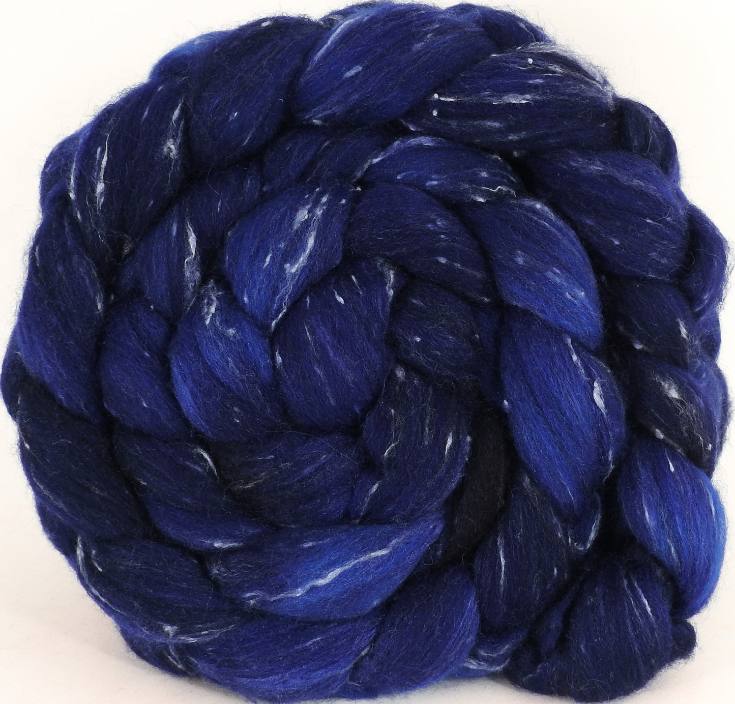 RESERVED for Stitchy- Batt in a Braid #42- Lights Out -(5.6 oz) Polwarth/ Tweed Blend / Peduncle&Tussah Silk( 50/25/25) - Inglenook Fibers