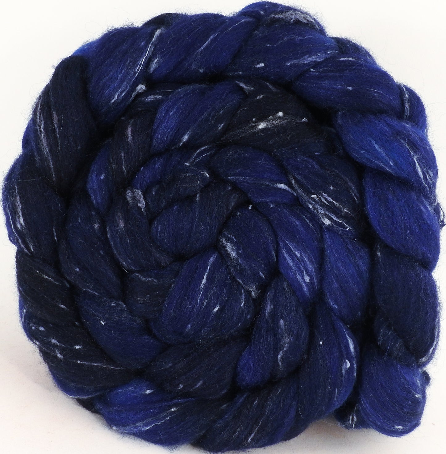 RESERVED for Stitchy- Batt in a Braid #42- Lights Out -(5.6 oz) Polwarth/ Tweed Blend / Peduncle&Tussah Silk( 50/25/25) - Inglenook Fibers