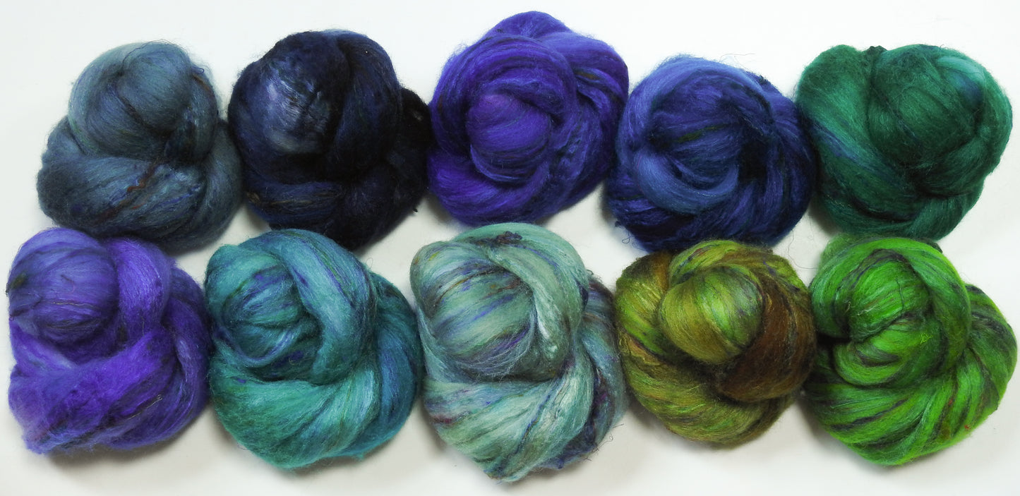 Snorkeling (6.9 oz)- Set - Superfine Merino/ Tussah Silk / Sari Silk (60/25/15)