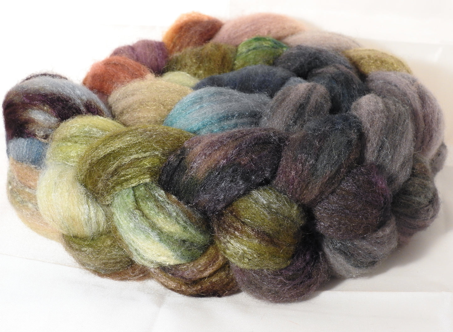 British Southdown/ tussah top (65/ 35) - Pebble Mosaic - 5.1 oz. - Inglenook Fibers
