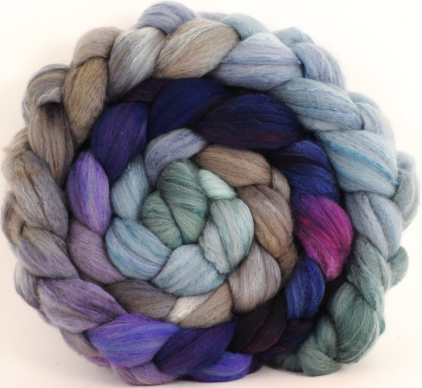 Hand dyed top for spinning - Earl Grey - Organic Polwarth / Tussah silk (80/20) - Inglenook Fibers