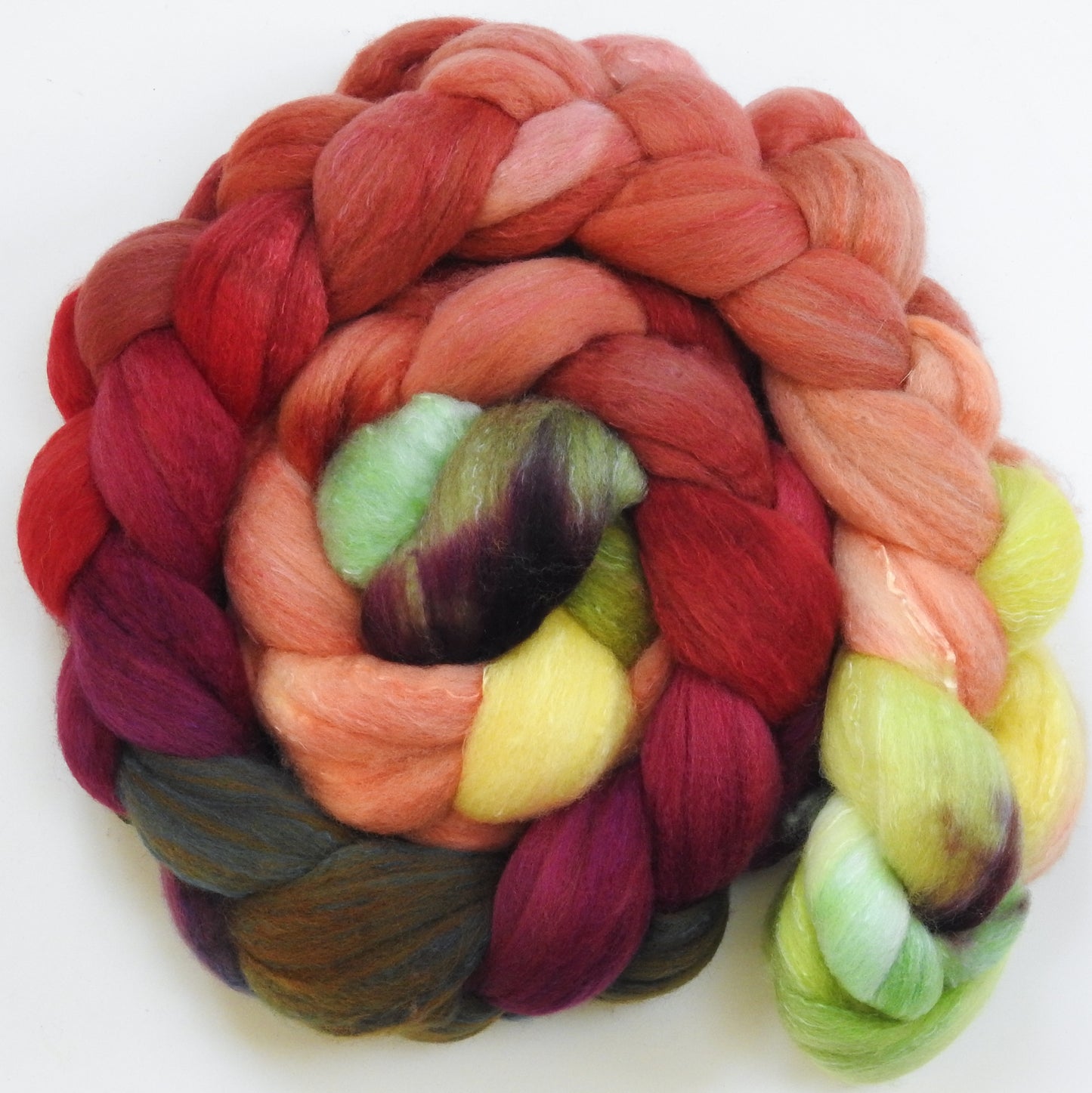 Icelandic Poppies (splotched) (5 oz)- Organic Polwarth / Mulberry silk (80/20)
