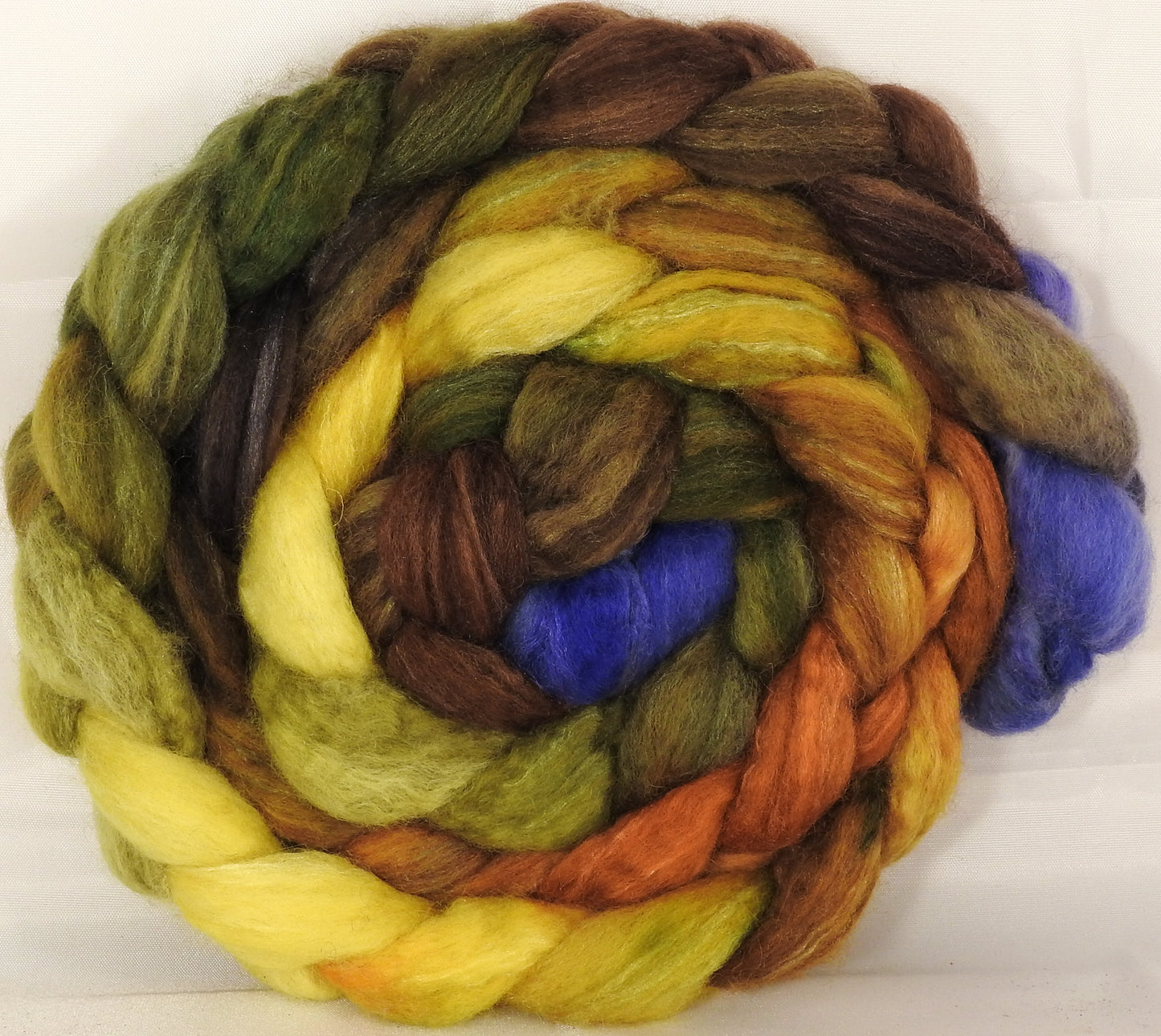 Batt in a Braid #36 - Tuscany - (6.1 oz.) Sw BFL / BFL / tussah Silk ( 40/40/20 ) - Inglenook Fibers