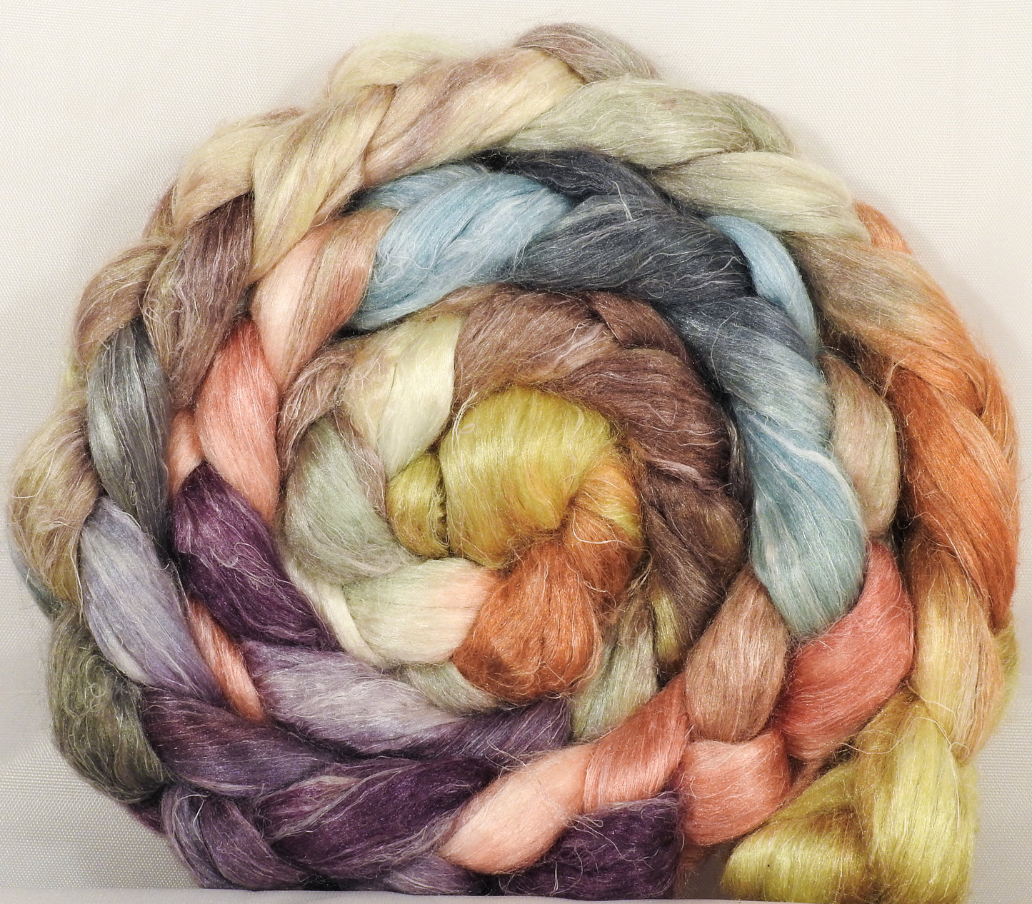 Tussah Silk / flax roving (65/35)- Camel Rider - 5.1 oz. - Inglenook Fibers