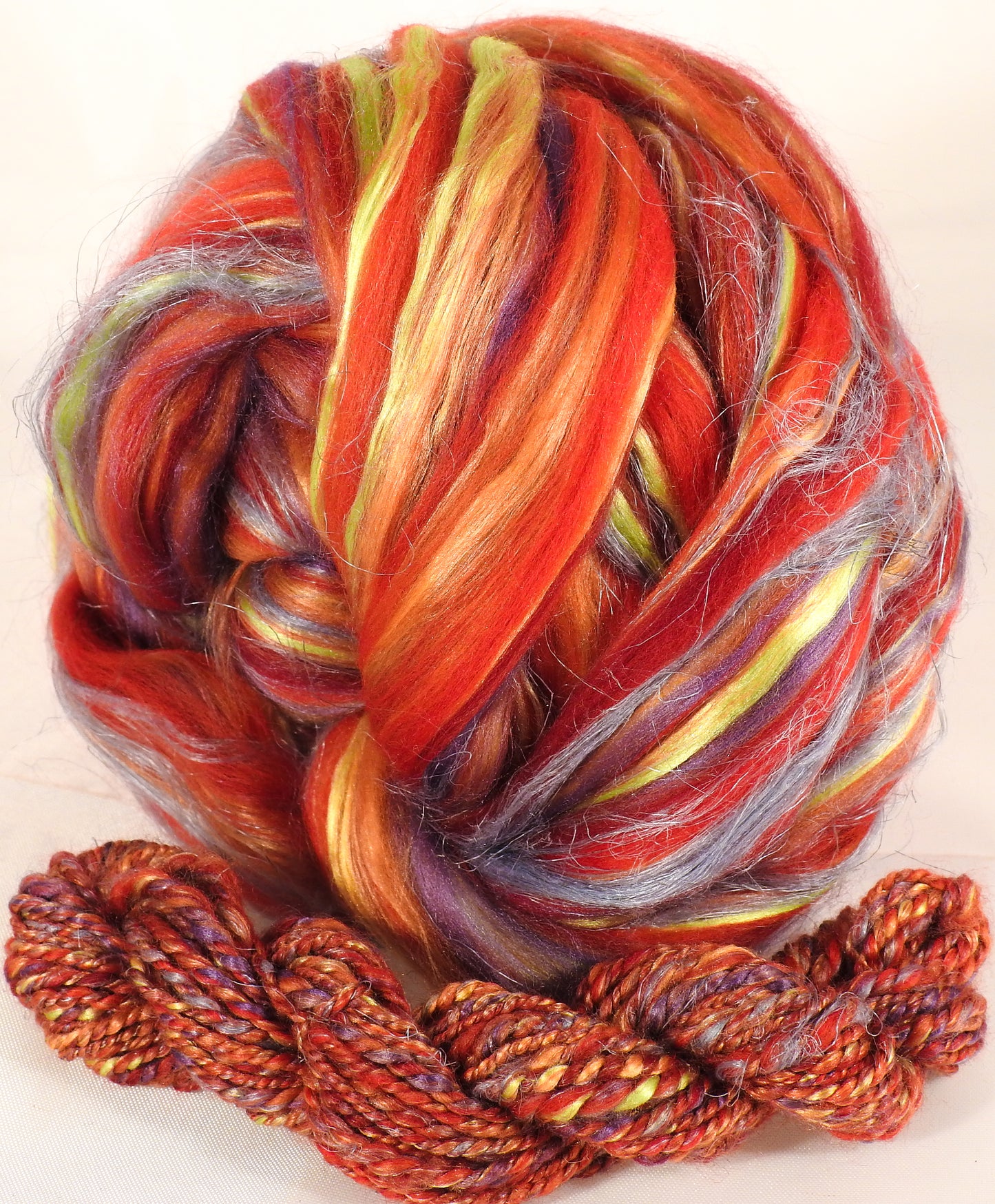 Bittersweet- Custom Blended Top- Merino/ Mulberry Silk / Bamboo/ FLAX (50/25/15/10) - Inglenook Fibers