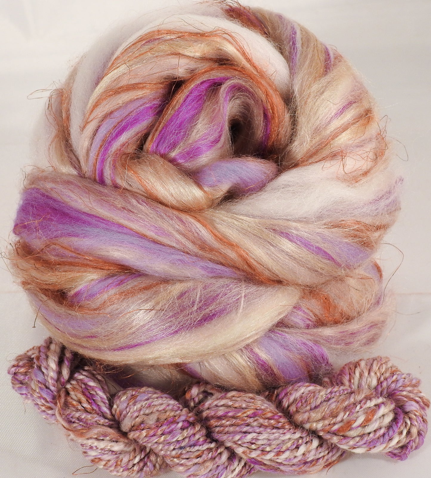 Farewell-Summer -Custom Blended Top- Superfine Merino/ Rambouillet / Silk/ Baby Alpaca/ FLAX (25/25/25/15/10) - Inglenook Fibers