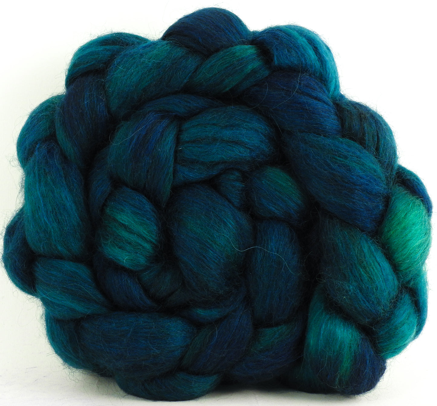 Loch Ness (5.7 oz) - Batt in a Braid #52- Wensleydale/ Mulberry silk/ Polwarth (60/25/15)