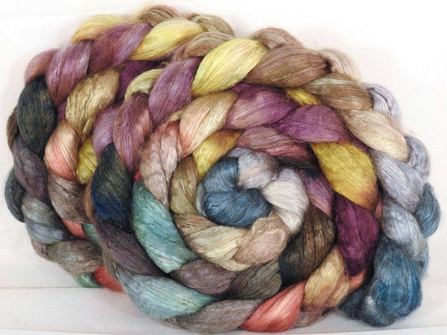 Baby camel/ tussah silk top - Pebble Mosaic -( 4.1 oz. ) baby camel /silk ( 50/50) - Inglenook Fibers