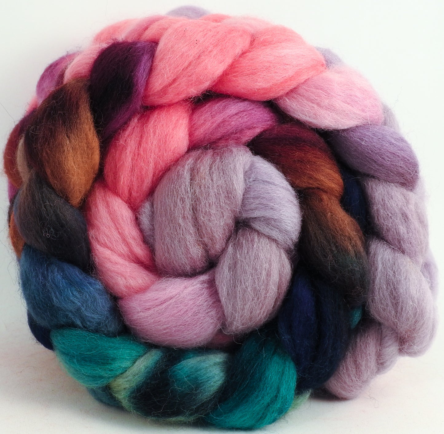 Color Me Happy (5.4 oz) - Batt in a Braid #43 - Dorset/Cheviot/Kid Mohair (60/20/20)