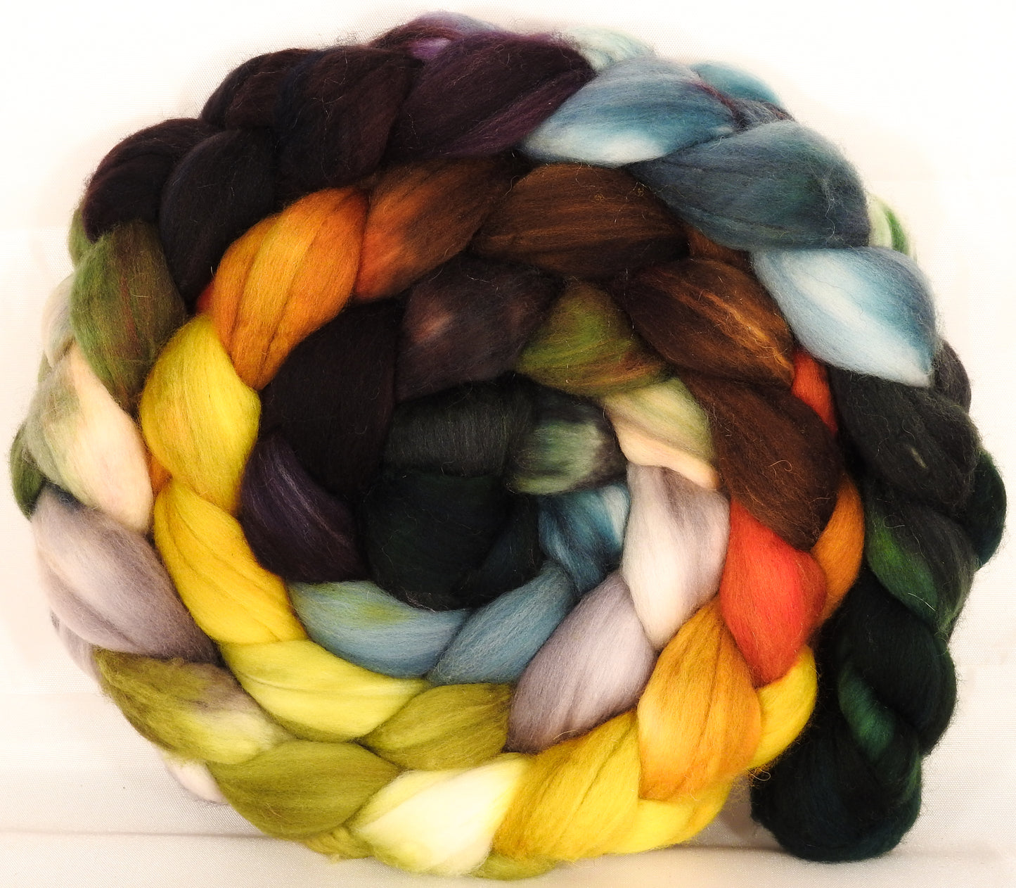 RESERVED for Karagenknight- Batt in a Braid #34 - Golden Chain Tree - (6.5 oz.) Sw Merino ( 18.5 mic) / Camel / Nylon ( 70/15/15 ) - Inglenook Fibers