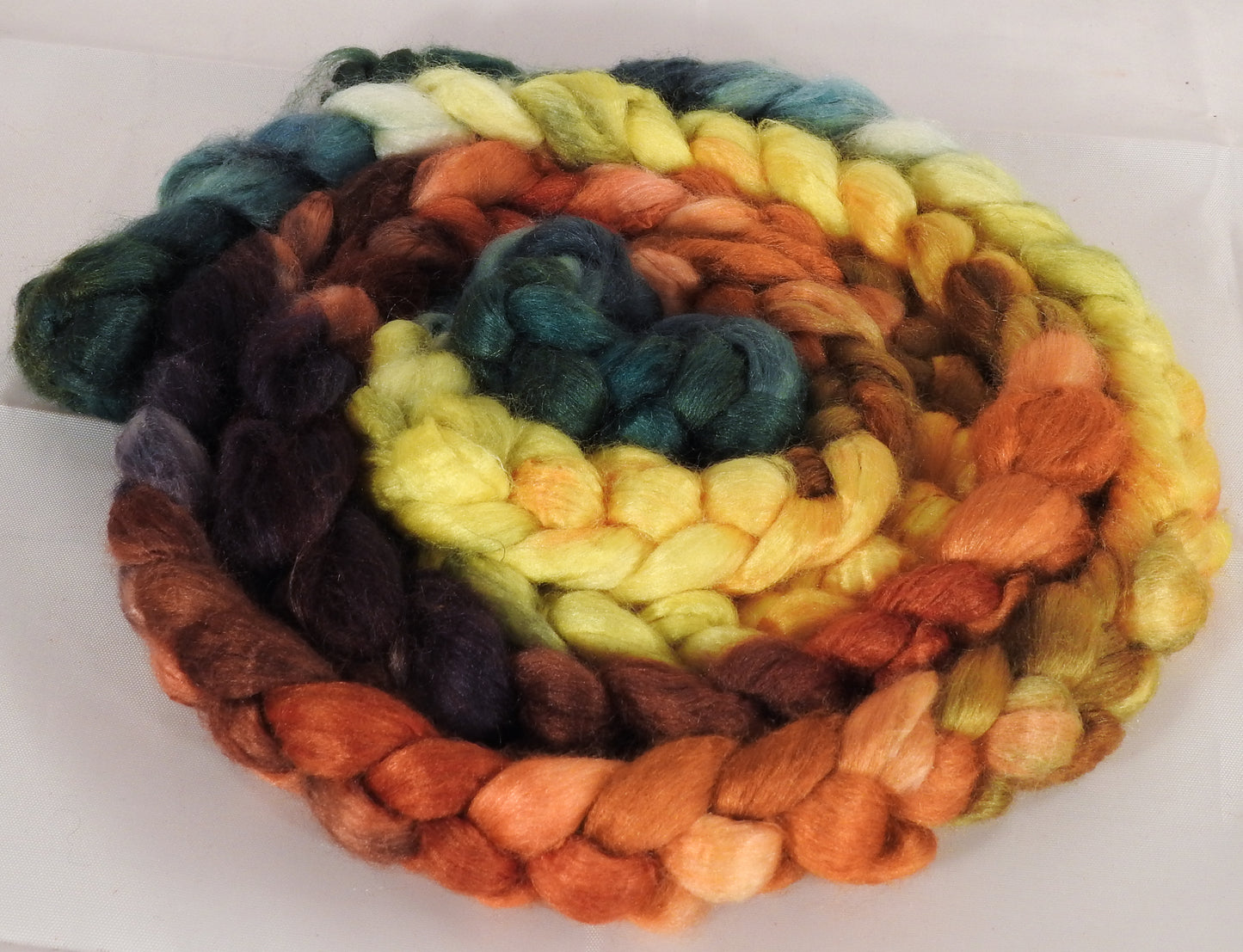 100 % Tussah Silk Top - 3.55 oz.- Gourds - Inglenook Fibers