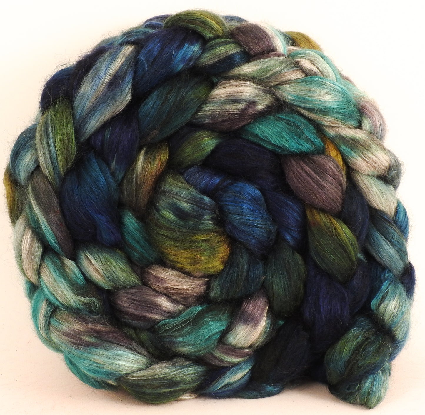 Hand dyed yak/ mulberry silk top - Kraken - YAK /silk ( 50/50) - Inglenook Fibers