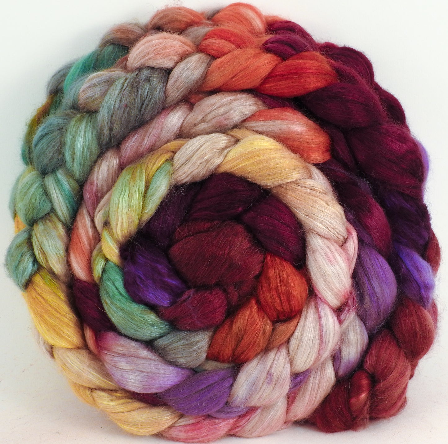 Baby camel/ tussah silk top (50/50) - Red Queen - Inglenook Fibers