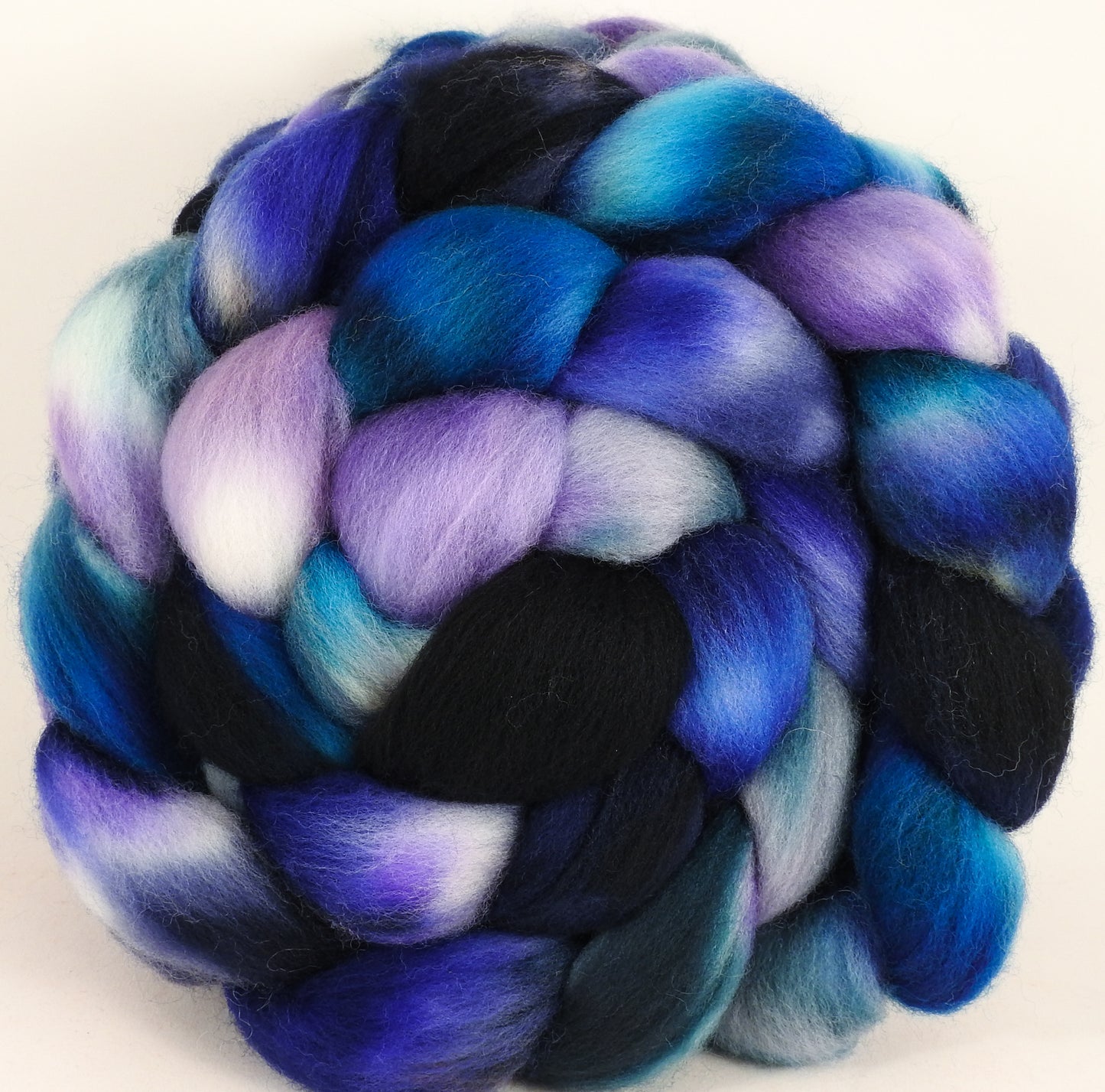 Hand dyed top for spinning - Blue Jay - (5.4 oz.) Organic polwarth /Tussah silk (80/20) - Inglenook Fibers