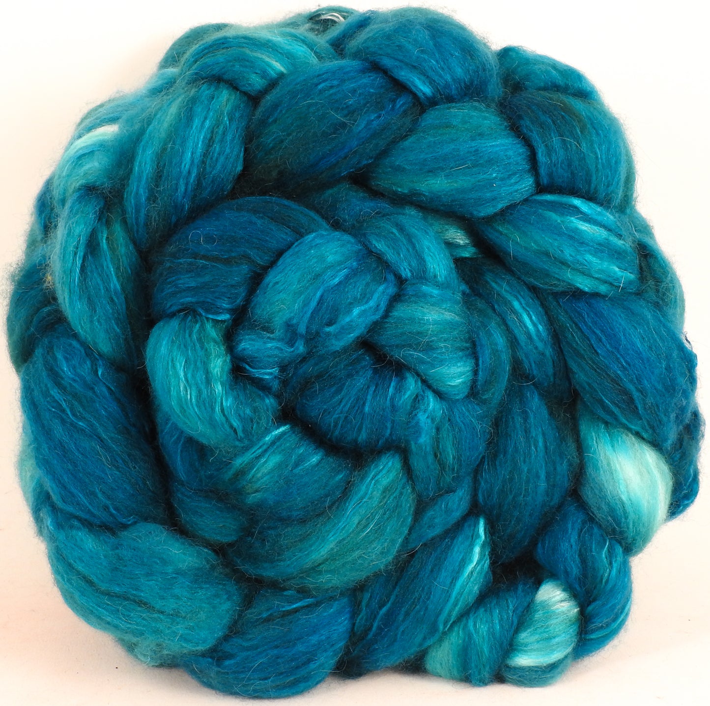 Batt in a Braid #5 - Fairy Pools -(5.3 oz.) Merino/ Camel/ silk/ faux cashmere/ firestar (25/25/25/12/12) - Inglenook Fibers