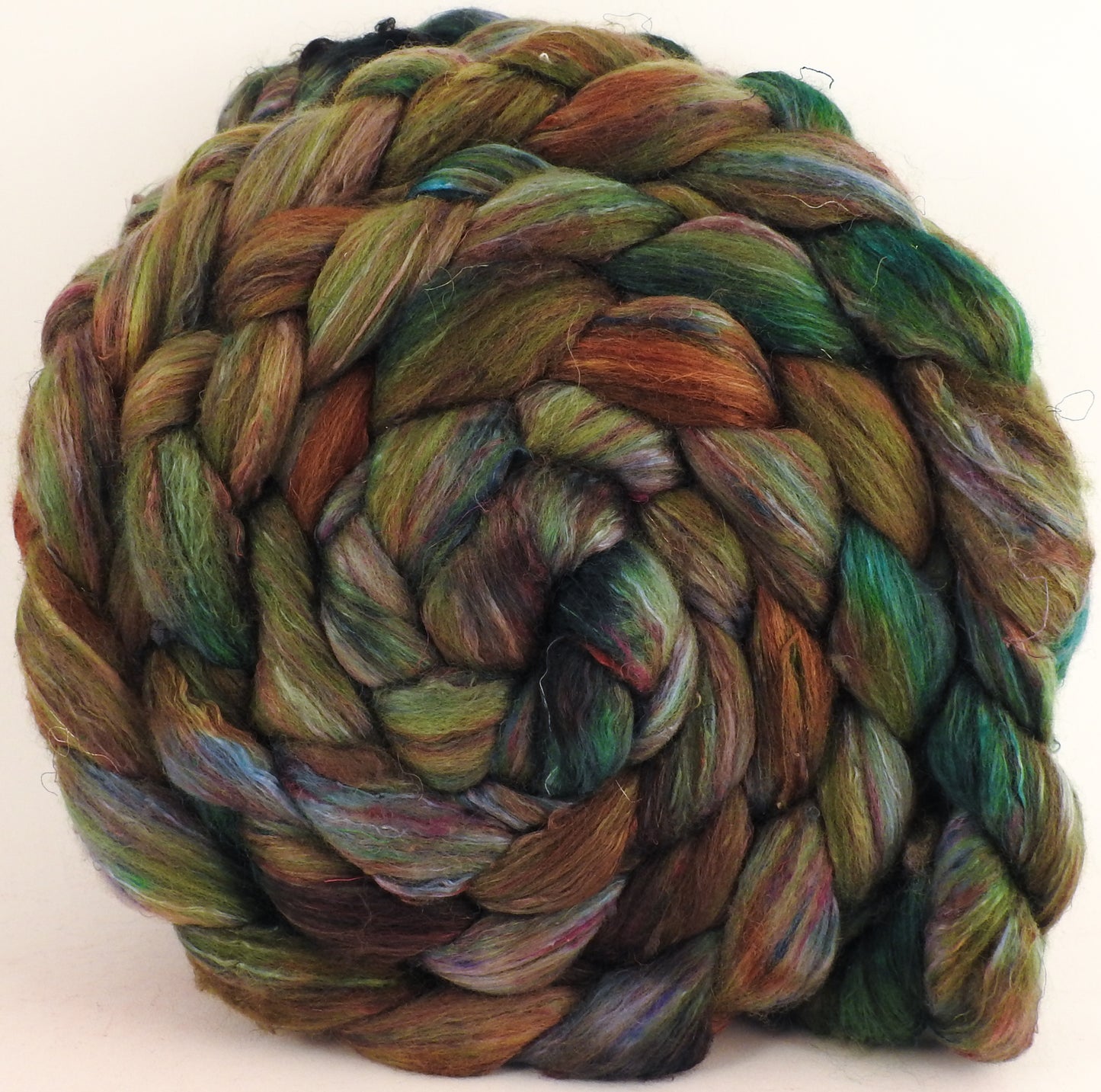 Batt in a Braid #39 - Singular 16 (5.7 oz) - Falkland Merino/ Mulberry Silk / Sari Silk (50/25/25) - Inglenook Fibers