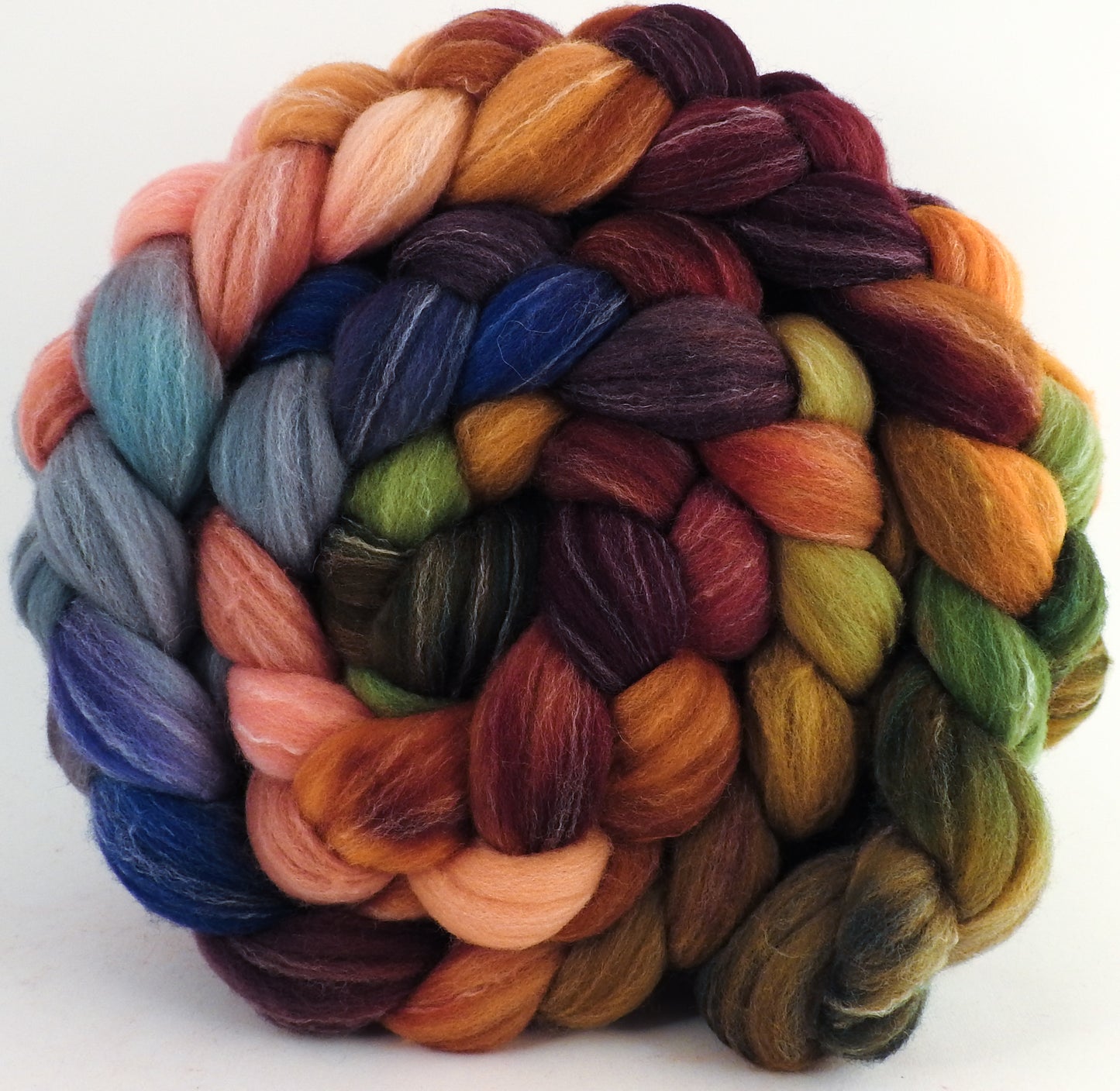 Hand dyed top for spinning - Bohemian - (5.5 oz.) Targhee/silk/ bamboo (80/10/10) - Inglenook Fibers