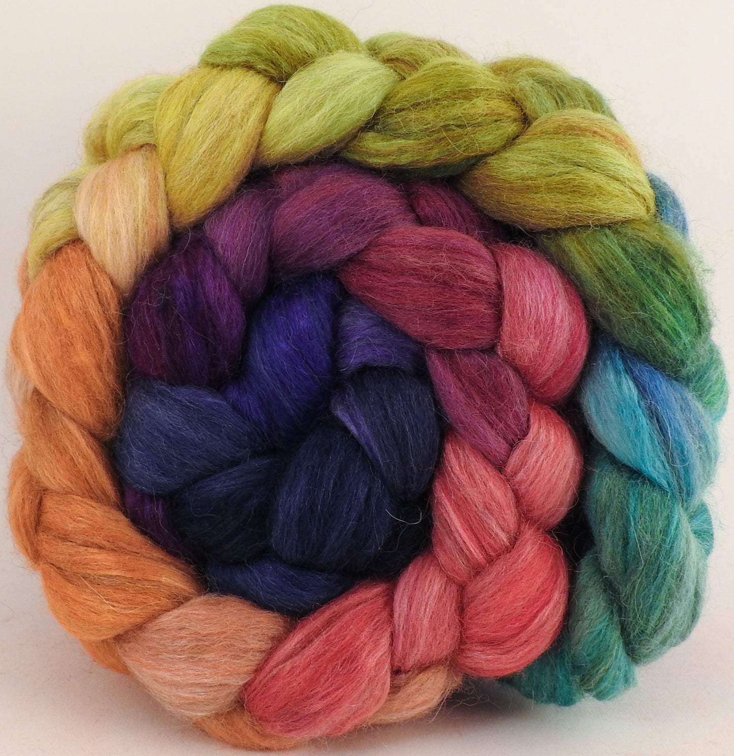 Batt in a Braid #1 -Yarn bombing - Falkland/ Grey Baby Alpaca/ Tussah Silk/ Firestar (40/25/25/10) - Inglenook Fibers