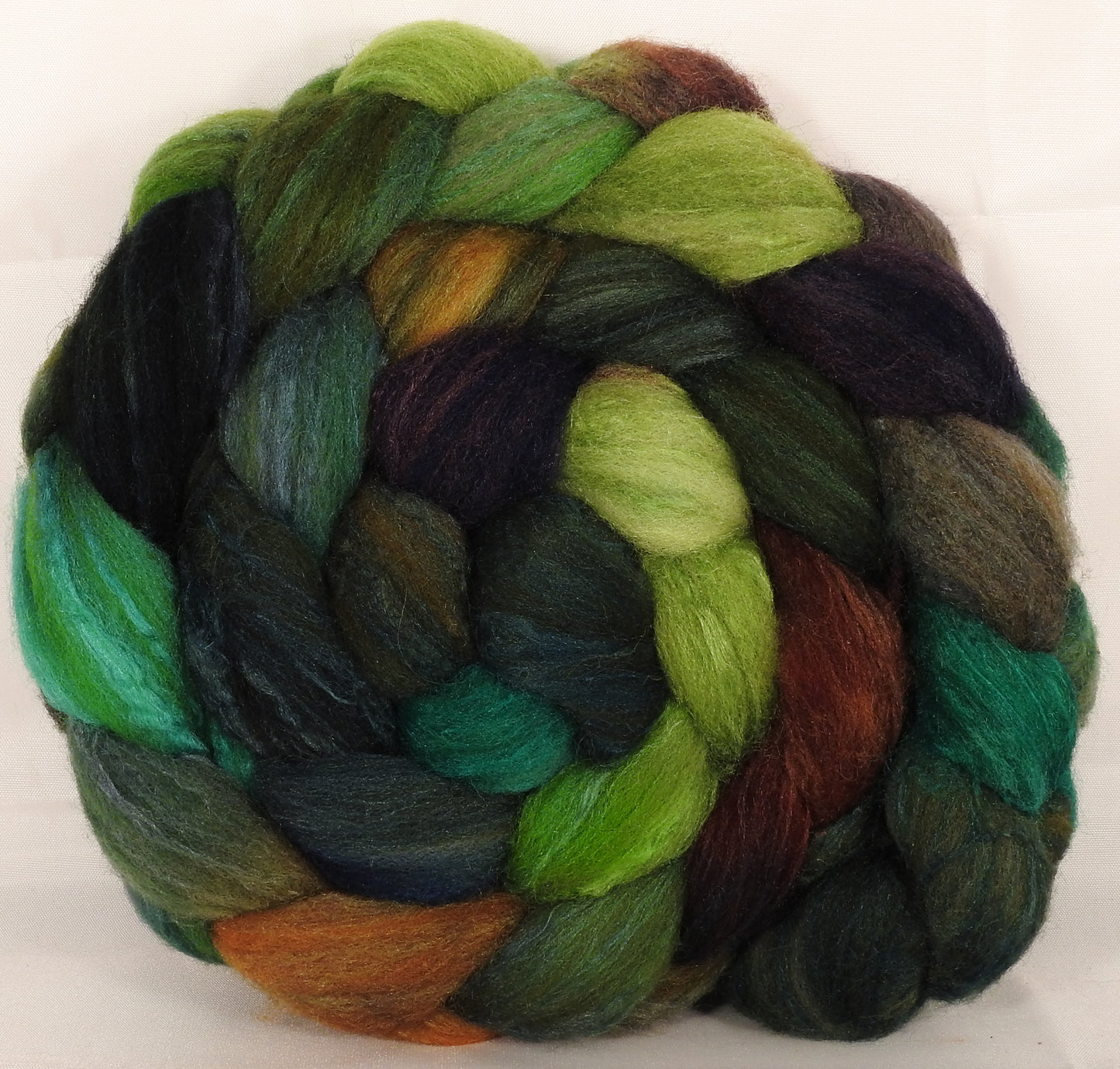 British Southdown/ tussah top (65/ 35) - Mossy - 5.4 oz. - Inglenook Fibers