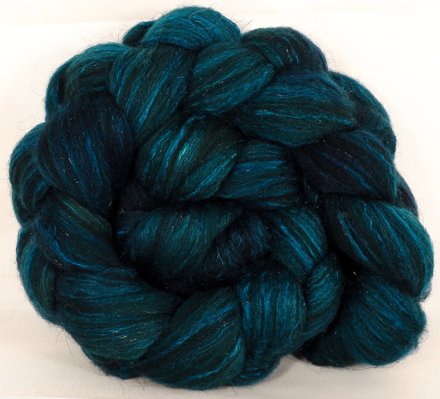 Batt in a Braid #7-Maelstrom- (5 oz.)Polwarth/ Manx / Mulberry silk/ Firestar (30/30/30/10) - Inglenook Fibers