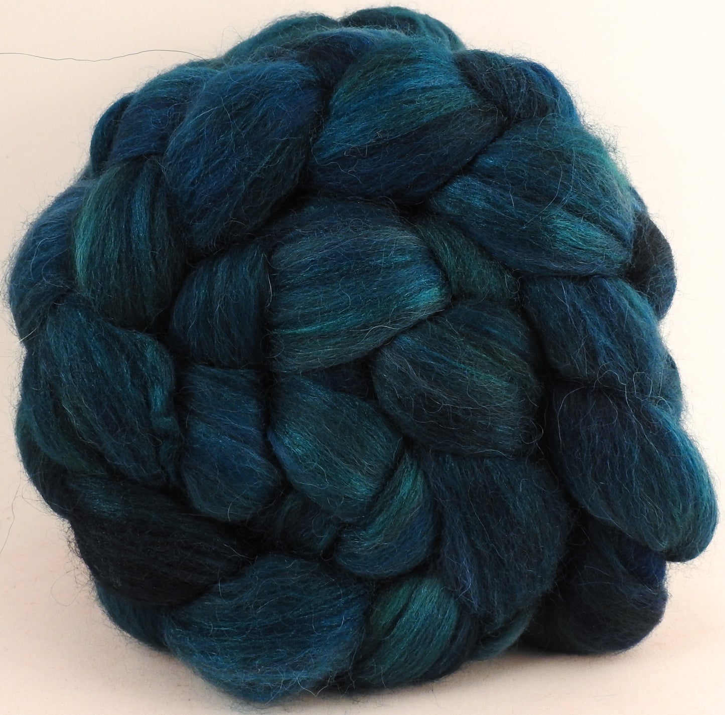 Batt in a Braid #1 - Maelstrom -(6 oz.) Falkland/ Grey Baby Alpaca/ Tussah Silk/ Firestar (40/25/25/10) - Inglenook Fibers