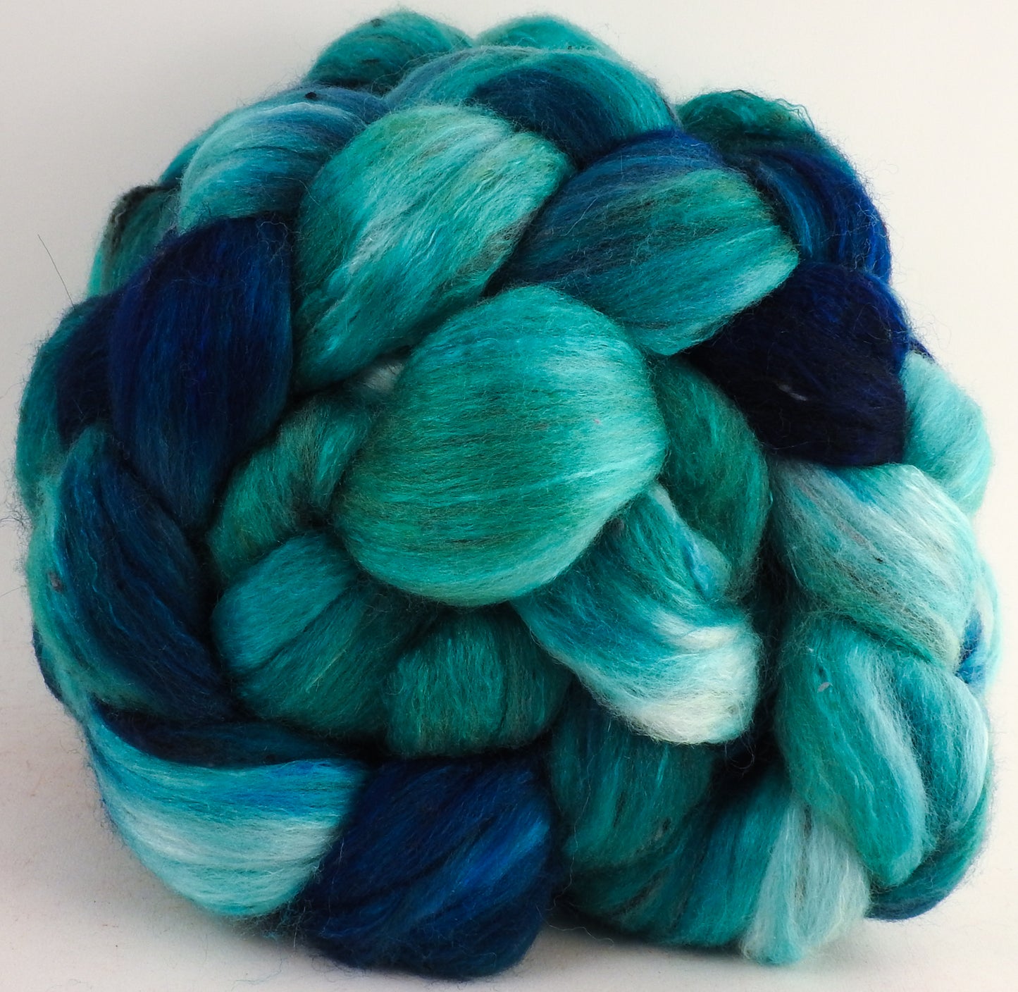 Batt in a Braid #49 - Nile - Polwarth/ Mulberry Silk/ Tweed Blend (50/25/25) - Inglenook Fibers