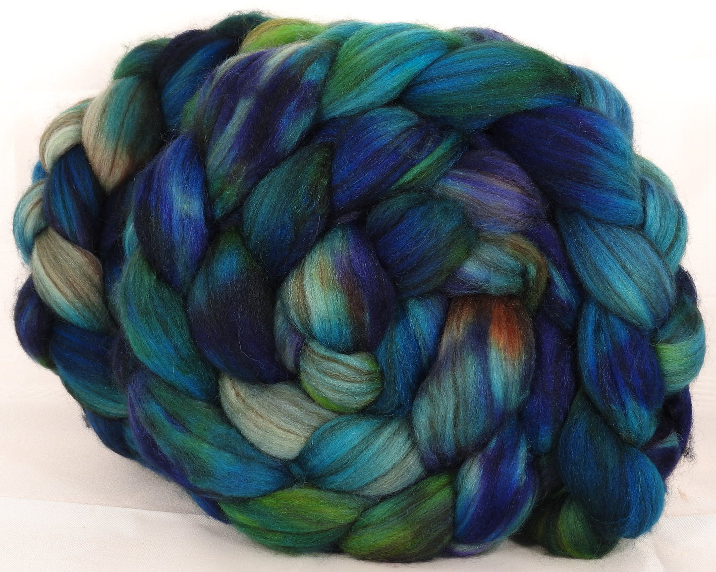 Hand dyed top for spinning - 18.5 mic merino/ camel/ brown alpaca/ mulberry silk/ (40/20/20/20) - Inglenook Fibers